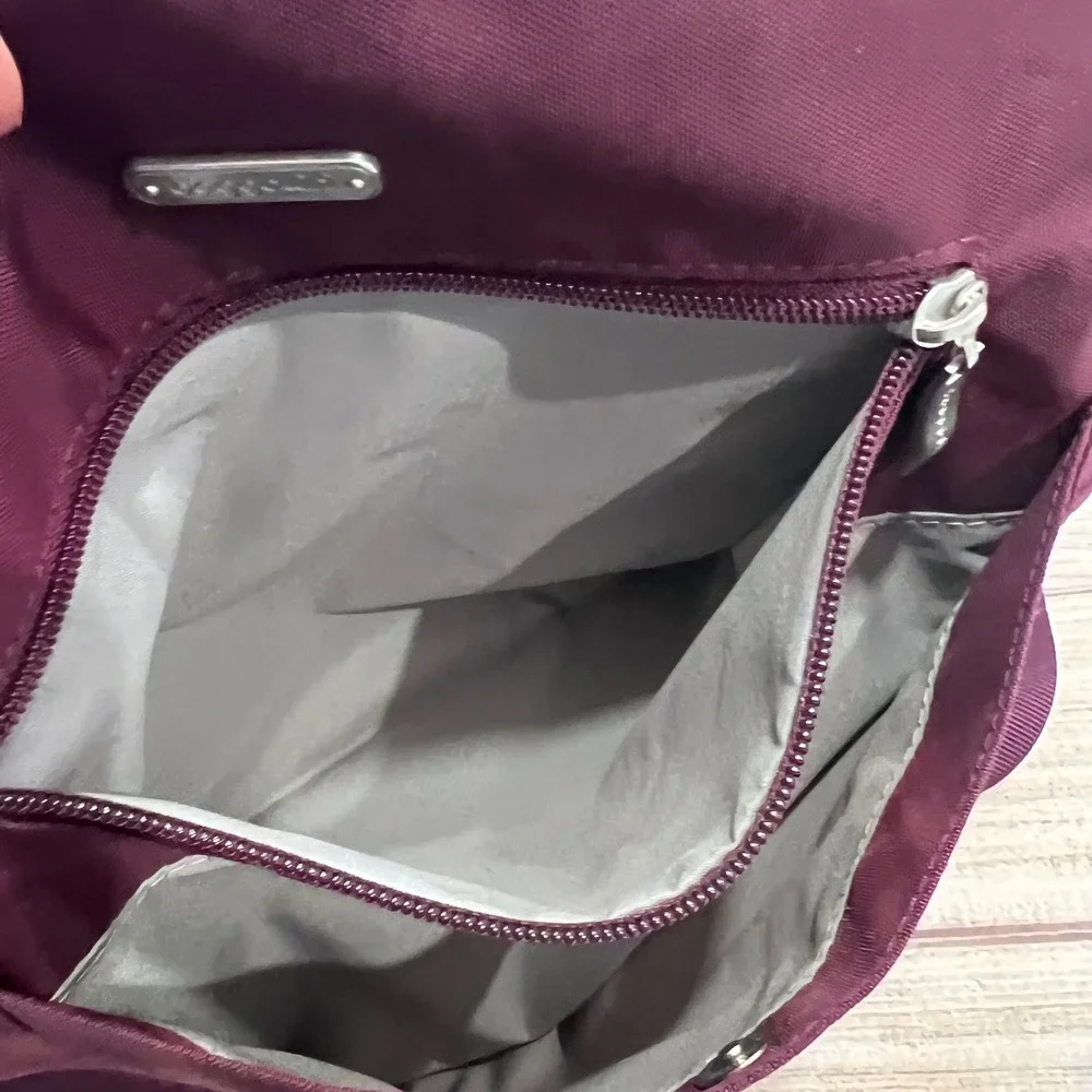 Baggallini Any Day Tote Plum Purple Nylon RFID Crossbody Travel Bag